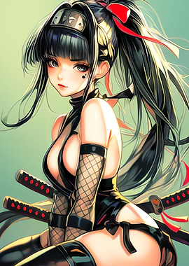 Anime Ninja Girl with Katana