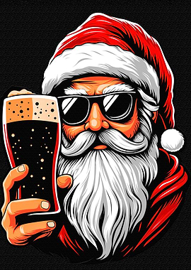 Cool Santa Claus with Beer