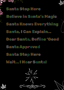 Santa Themed Text Art on Black