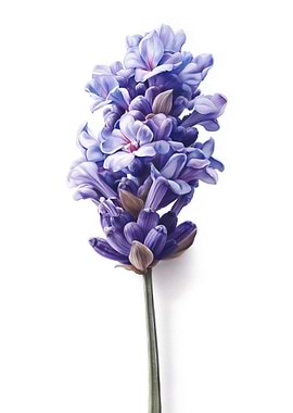 Purple Hyacinth Flower on White Background
