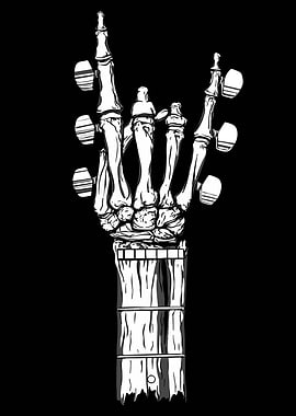 Skeleton Hand Guitar Rock On