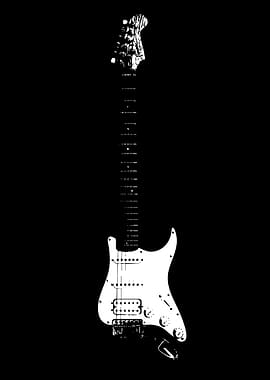 Electric Guitar on Black Background