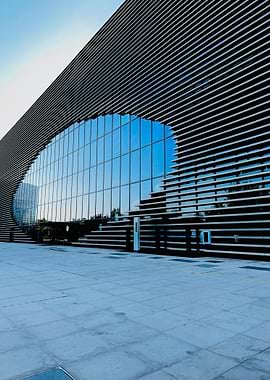 Modern Building Facade with Glass Windows
