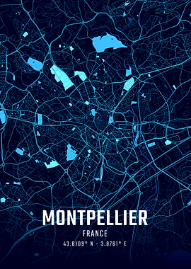 Montpellier Midnight City Map