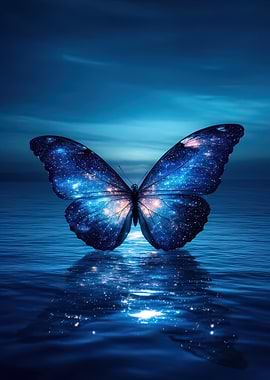 Cosmic Butterfly on Water