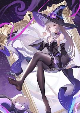 Anime Witch Girl in Frame