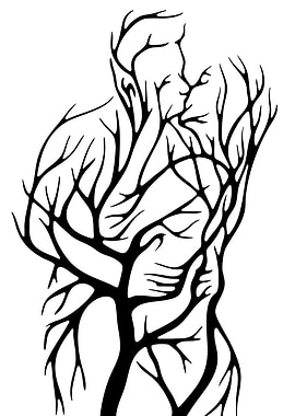 Tree Kiss Silhouette