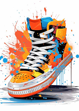 Colorful High-Top Sneaker