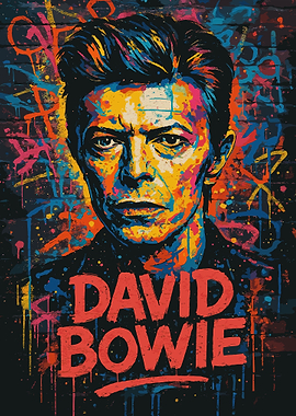 David Bowie Colorful Portrait