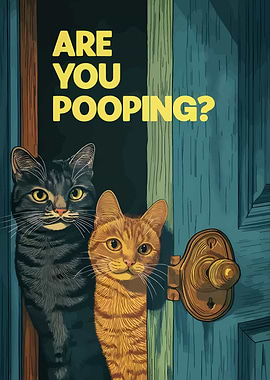 Are You Pooping? Cats at Door