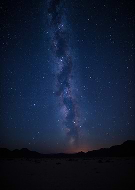Milky Way over Dark Landscape