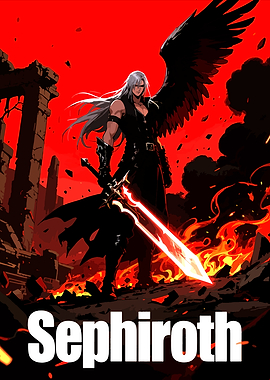 Sephiroth with Wing and Sword