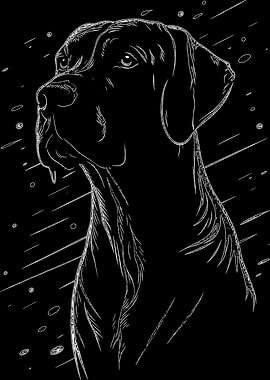 Dog Portrait Line Art