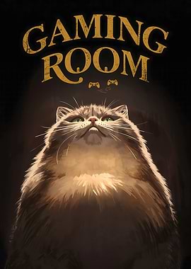 Gaming Room Cat Poster