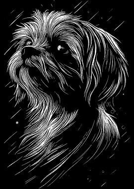 Black and White Dog Portrait