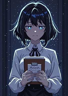 Anime Girl with Clipboard