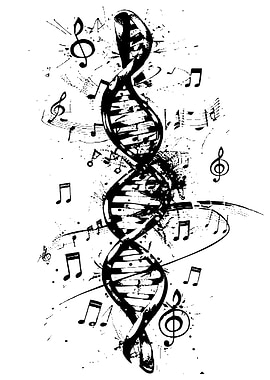 Musical DNA Abstract Art