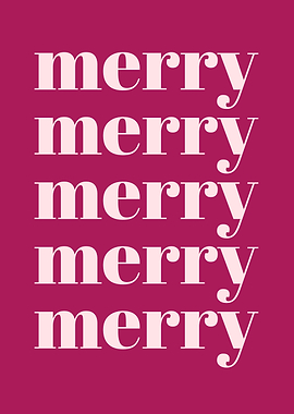 Merry Merry Christmas Text Art
