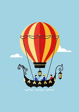 Hot Air Balloon Gondola Illustration
