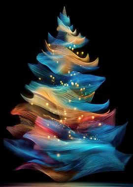 Abstract Christmas Tree with Lights