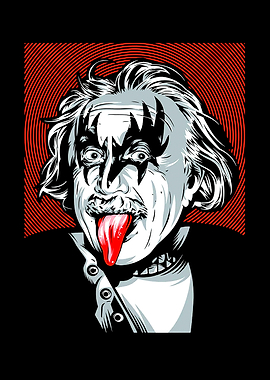 Einstein as Gene Simmons Illustration