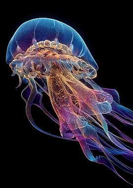 Translucent Jellyfish on Black Background