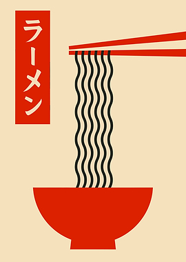 Minimalist Ramen Bowl Illustration