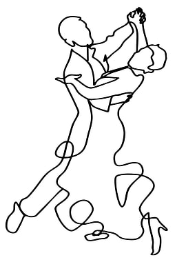 Dancing Couple Line Art