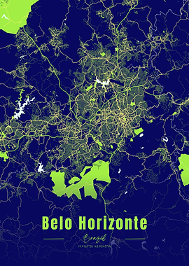Belo Horizonte, Brazil City Map