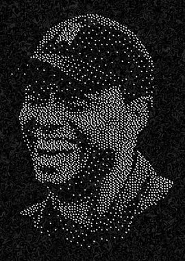 golf smile Portrait - Abstract Art