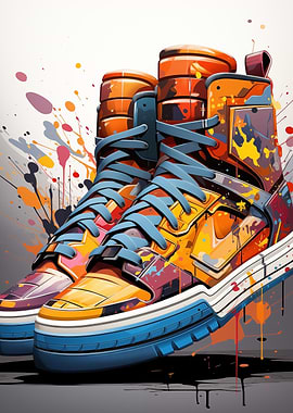 Colorful High-Top Sneakers