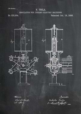 Nikola Tesla Dynamo Electric Machine Regulator