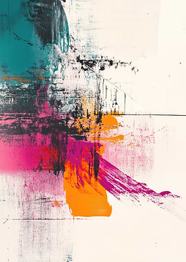 Abstract Painting with Bold Color Strokes