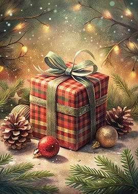 Festive Christmas Gift Still Life