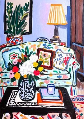 Floral Living Room Painting