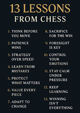 13 Lessons From Chess Poster