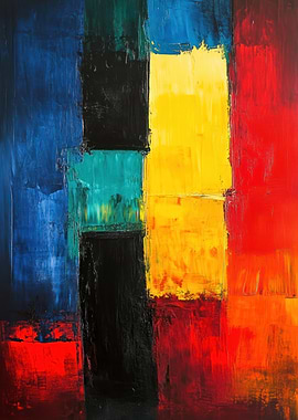 Abstract Color Block Painting