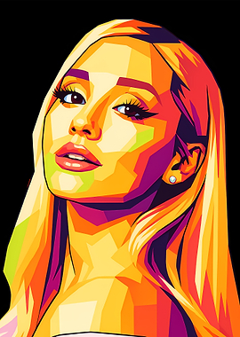 Ariana Grande Colorful Portrait
