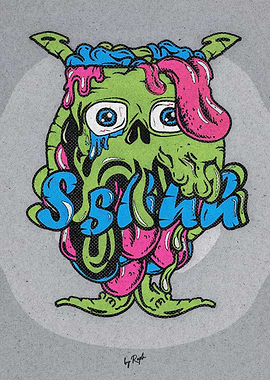 Colorful Zombie Skull