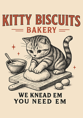 Kitty Biscuits We Knead Em You Need Em Hoodies Funny Cat poster
