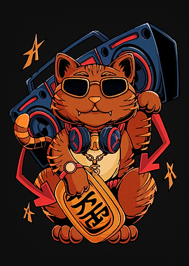 Cool Cat with Boombox