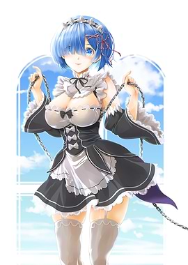 Rem in Maid Outfit with Chains