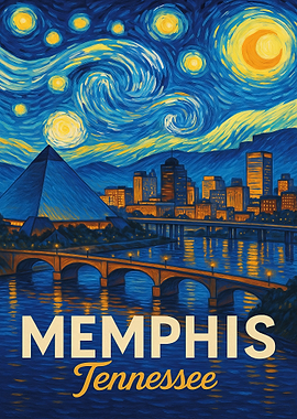 Memphis Tennessee Starry Night Art
