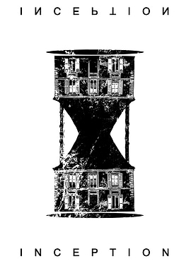 Inception Movie Poster Black and White