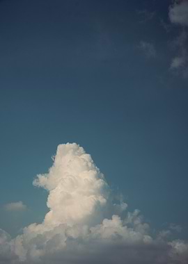 Mountain White Cloud Against Blue Sky