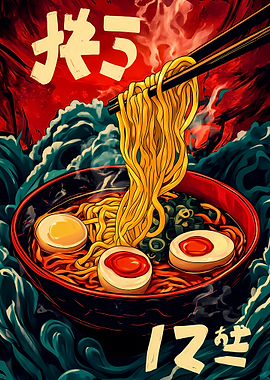 Delicious Ramen Bowl Illustration