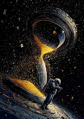 Astronaut in Time Sandglass Space
