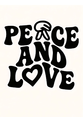 Peace and Love Typography