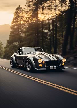 Classic Car on Mountain Road