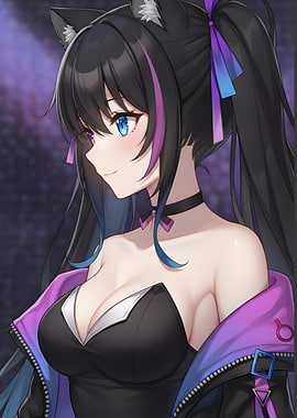 Anime Catgirl with Black Hair DirtyGamerin